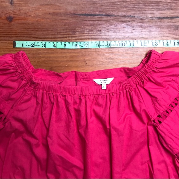 Crown & Ivy Fuschia Boho Peasant Top Bell Sleeves, EUC, M - Picture 9 of 15